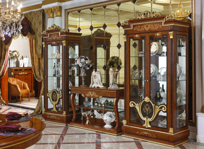 Wall unit 2x Display case Console Wall unit Glass showcases Living room Berock